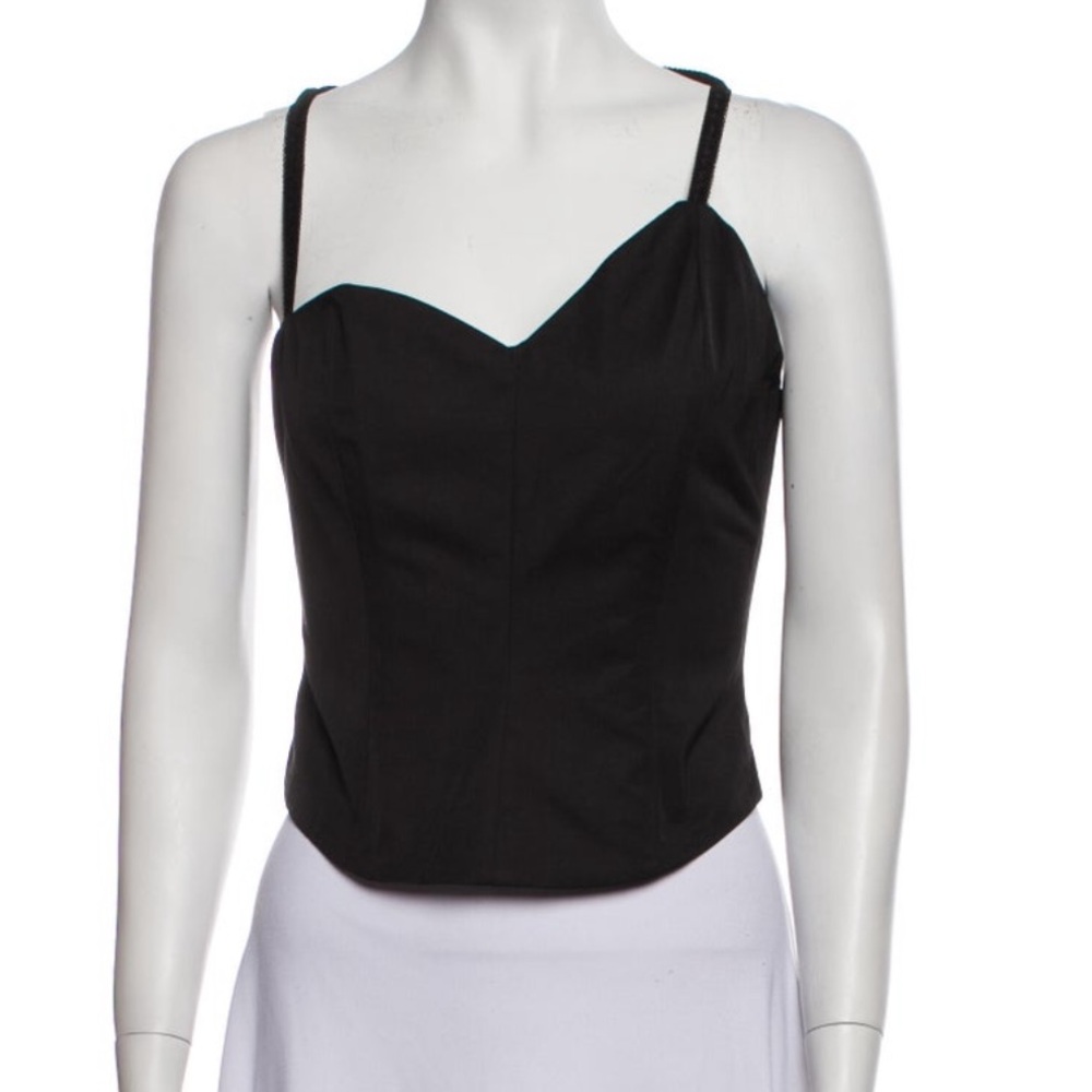 Auteur black corset top with straps. Size small.